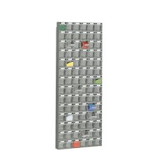 Regał naścienny z pojemnikami uchylnymi 1500mm, 84 poj