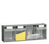 Zestaw 4 pojemniki uchylne 2,5l, 610 x 155 x 175 H mm