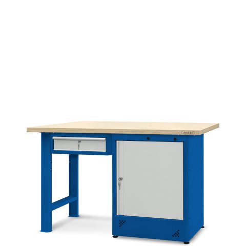 Stół warsztatowy 1500 mm, 1 szafka H13 i 1 szafka H11