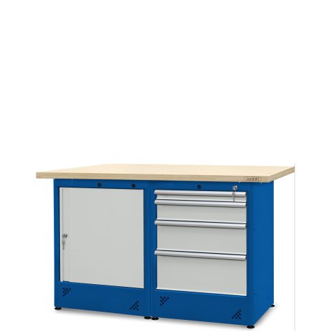 Stół  warsztatowy 1500mm, 1 szafka H11 i 1 szafka H12
