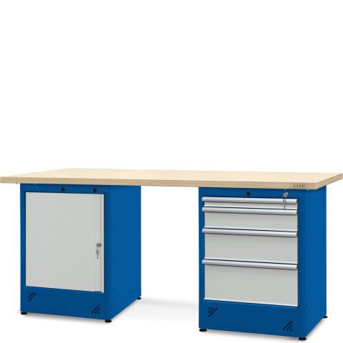 Stół warsztatowy 2100mm, 1 szafka H11, 1 szafka H12