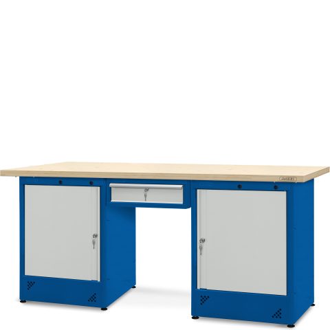 Stół warsztatowy 2100 mm, 1 szafka H13, 2 szafki H11