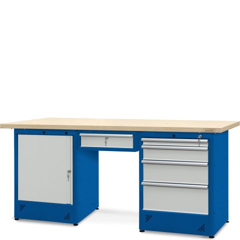 Stół warsztatowy 2100mm, 1 szafka H13, 1 szafka H12, 1 szafka H11