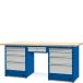 Stół warsztatowy 2100 mm, 1 szafka H13, 2 szafki H12