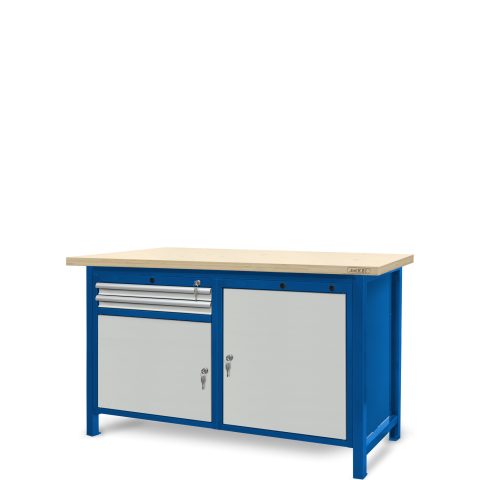 Stół ślusarski 1500 mm, 1 szafka S11, 1 szafka S12