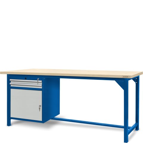 Stół ślusarski 2100 mm, 1 szafka S11