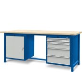 Stół ślusarski 2100 mm, 1 szafka S12, 1 szafka S13