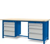 Stół ślusarski 2100 mm, 2 szafki S14