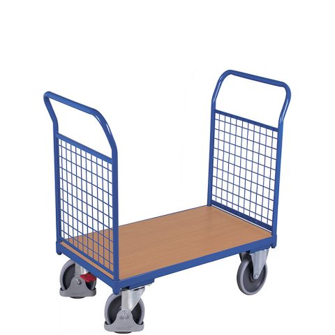 Wózek platformowy 2-burtowy 900x500, 400kg, wypełnienie z siatki 