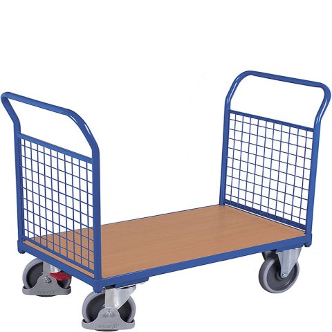 Wózek naładowny platformowy 2-burtowy 1200x800, 500kg, wypełnienie z siatki