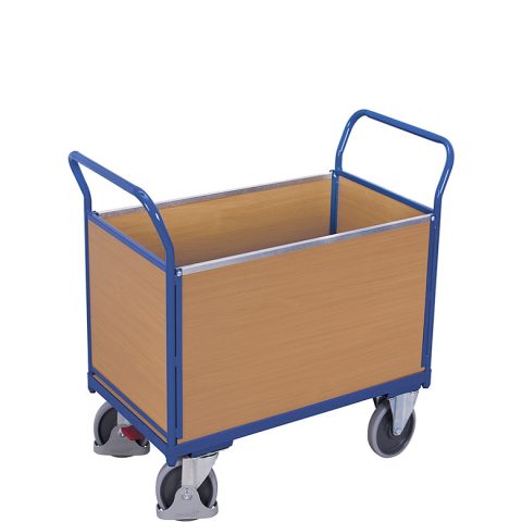 Wózek naładowny platformowy 4-burtowy 900x500, 400kg, wypełnienie z płyty