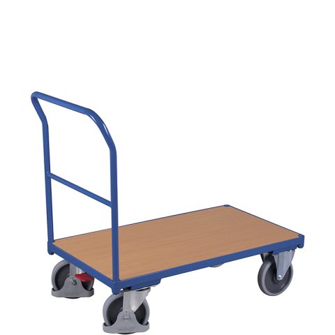 Wózek platformowy 1-burtowy 1030 x 700,  500kg, z poprzeczką