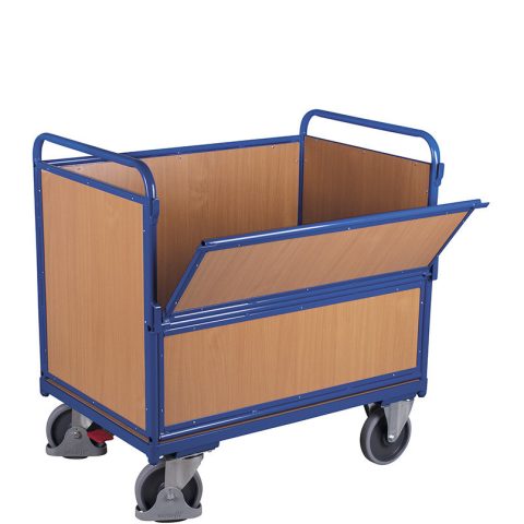 Wózek skrzyniowy wysoki 1000x700mm, 500kg, burty z płyty MDF
