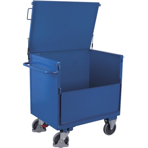 Wózek skrzyniowy zamykany 1000x700mm, 500kg, burty z blachy