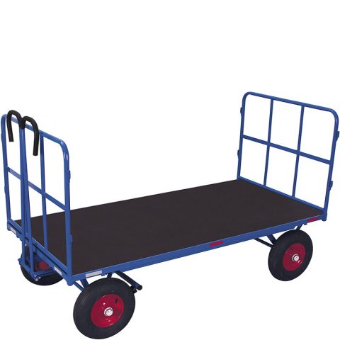 Wózek transportowy z dyszlem 2000x1000mm, 2 burty rurkowe