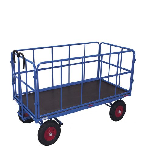 Wózek transportowy z dyszlem 1600x800mm, 4 burty rurkowe