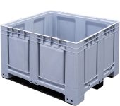 Skrzyniopaleta plastikowa 1200 x 1000 x 790 mm, pełna, 3 płozy