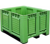 Skrzyniopaleta plastikowa 1200 x 1000 x 790 mm, ażurowa, 3 płozy