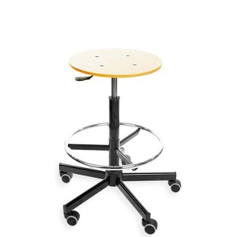 Taboret warsztatowy, podstawa metalowa, z pierścieniem