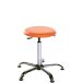 Taboret laboratoryjny tapicerowany, podstawa chromowana