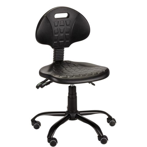 Krzesło przemysłowe PUR Asynchro, podstawa metalowa