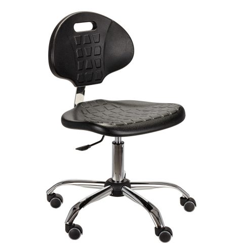 Krzesło laboratoryjne PUR, podstawa metalowa