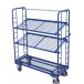 Wózek piętrowy 1355x550mm, 3 półki pochylane, siatkowe