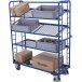 Wózek piętrowy 1355x550mm, 3 półki pochylane, siatkowe