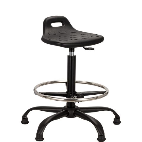 Taboret roboczy (hoker) Simplex-Sit, podstawa metalowa, z podnóżkiem