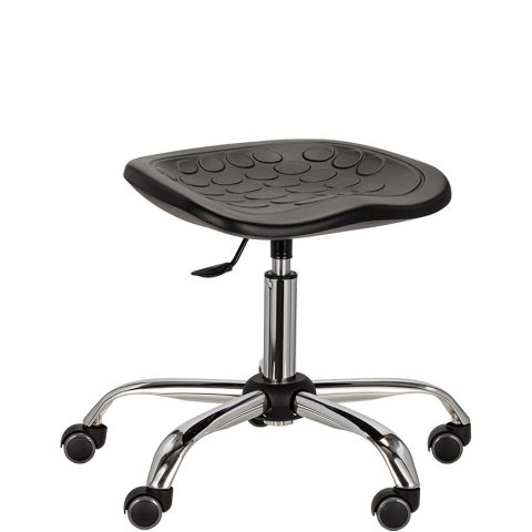Taboret ergonomiczny Magnus, podstawa metalowa, chromowany