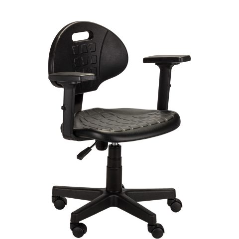 Krzesło przemysłowe PUR, ekonomiczne, z podłokietnikami