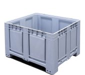 Skrzyniopaleta plastikowa 1200 x 800 x 805 mm, pełna, 2 płozy