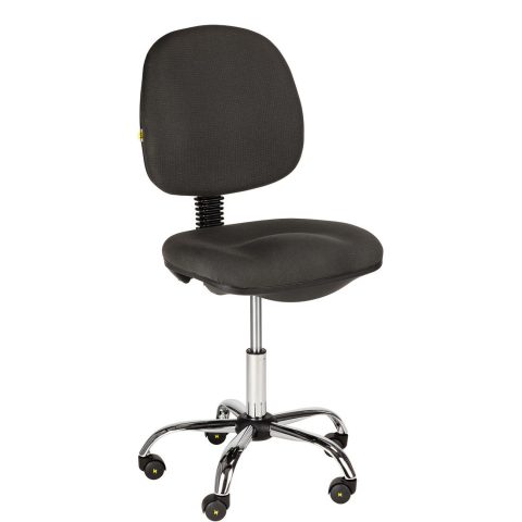 Krzesło laboratoryjne ERGO, tapicerowane, podstawa stalowa, ESD