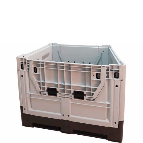 Skrzyniopaleta plastikowa 1200 x 800 x 800 mm, składana, na stopach