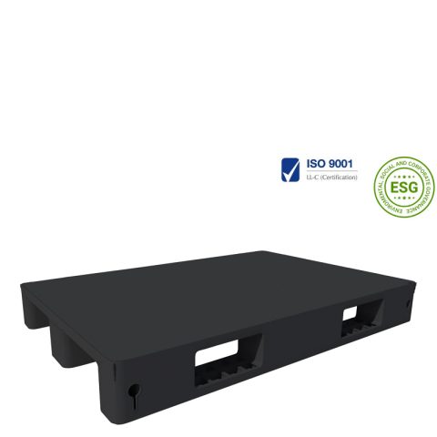 Paleta plastikowa 1200x800mm, z pełnym blatem, na 3 płozac