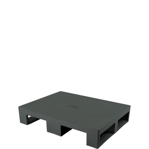 Półpaleta plastikowa 800x600mm, pełna, na płozach, czarna