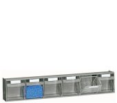 Zestaw 6 pojemników uchylnych 0,47l, 610 x 210 x 125 H mm