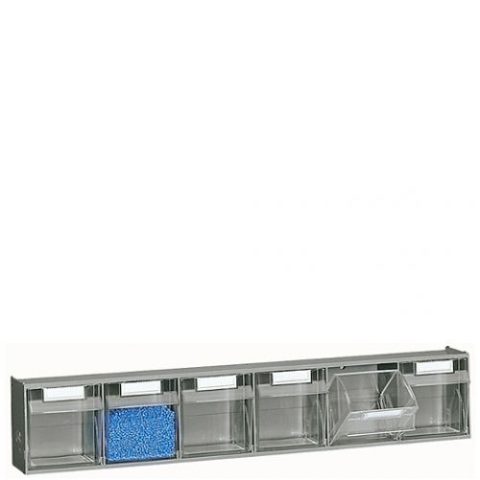 Zestaw 6 pojemników uchylnych 0,47l, 610 x 210 x 125 H mm